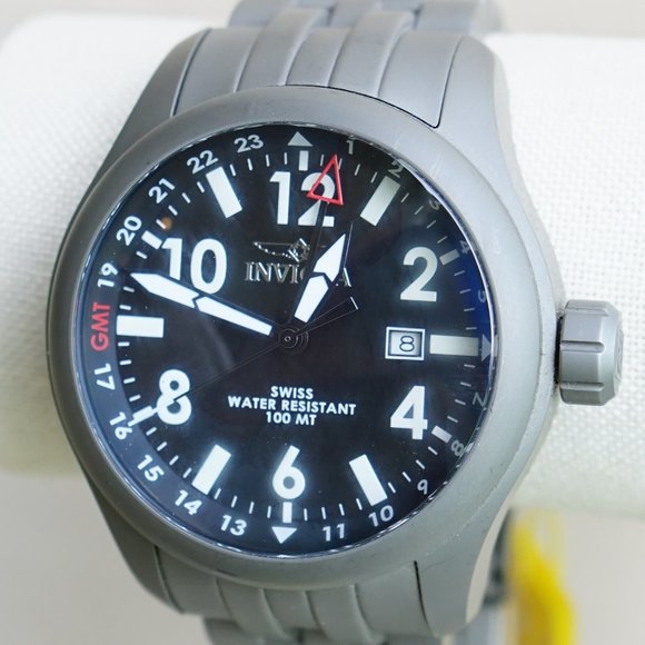 Invicta Black/Matte-Gray Steel Watch+NEW BATTERIES - Picture 9 of 14